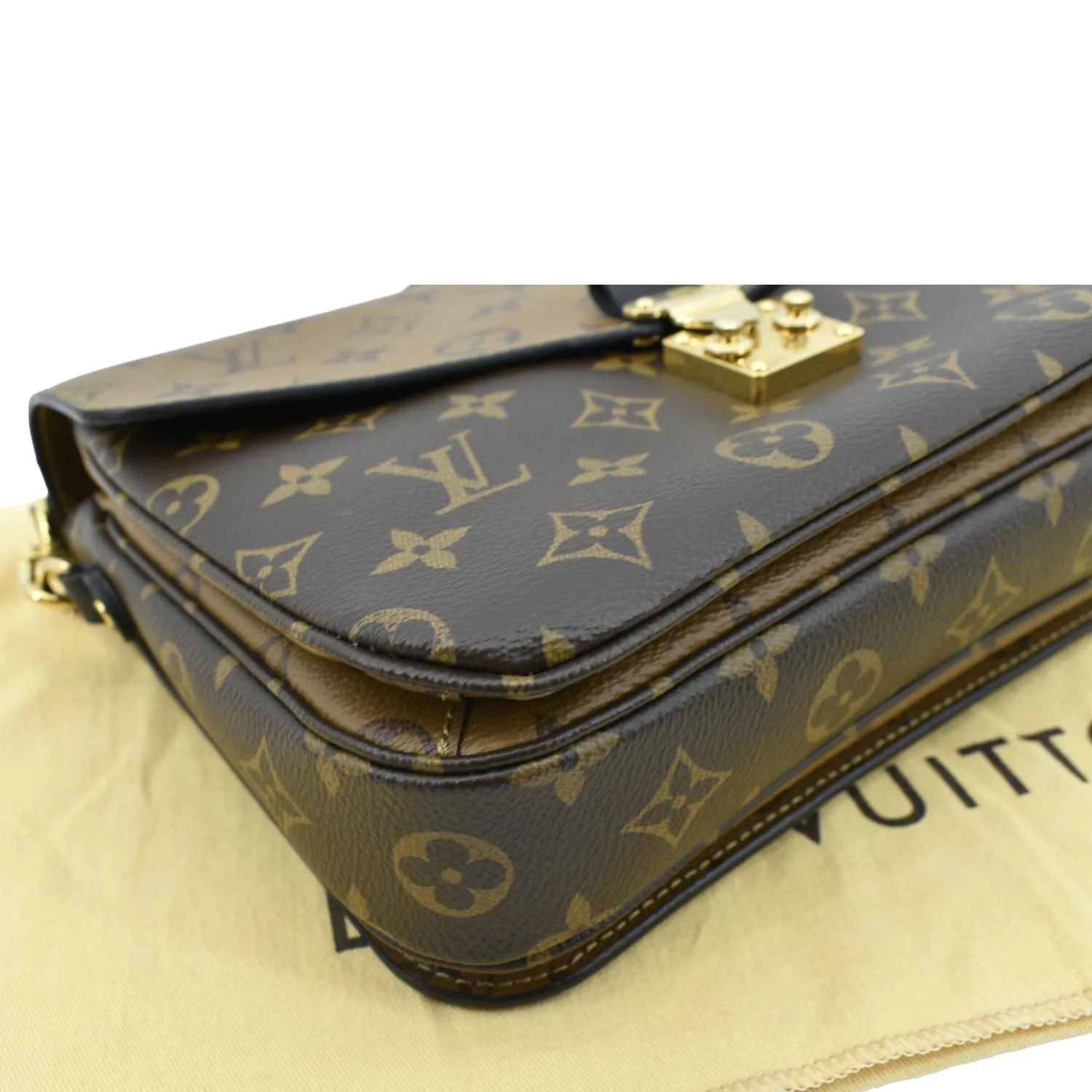 LOUIS VUITTON Metis Pochette Reverse Monogram Canvas Crossbody Bag Brown - Image 9