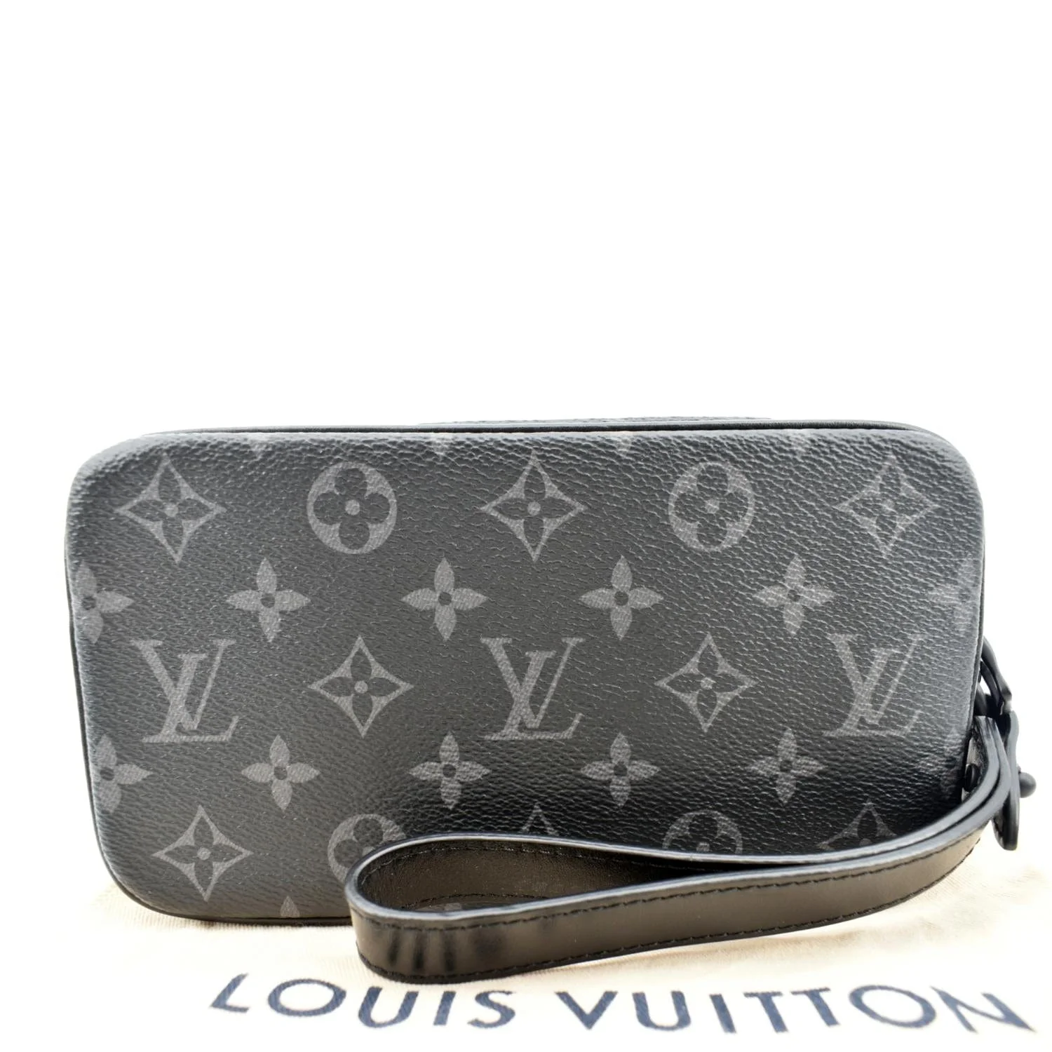 LOUIS VUITTON Volga Monogram Eclipse Pochette Clutch Bag Black - Image 3
