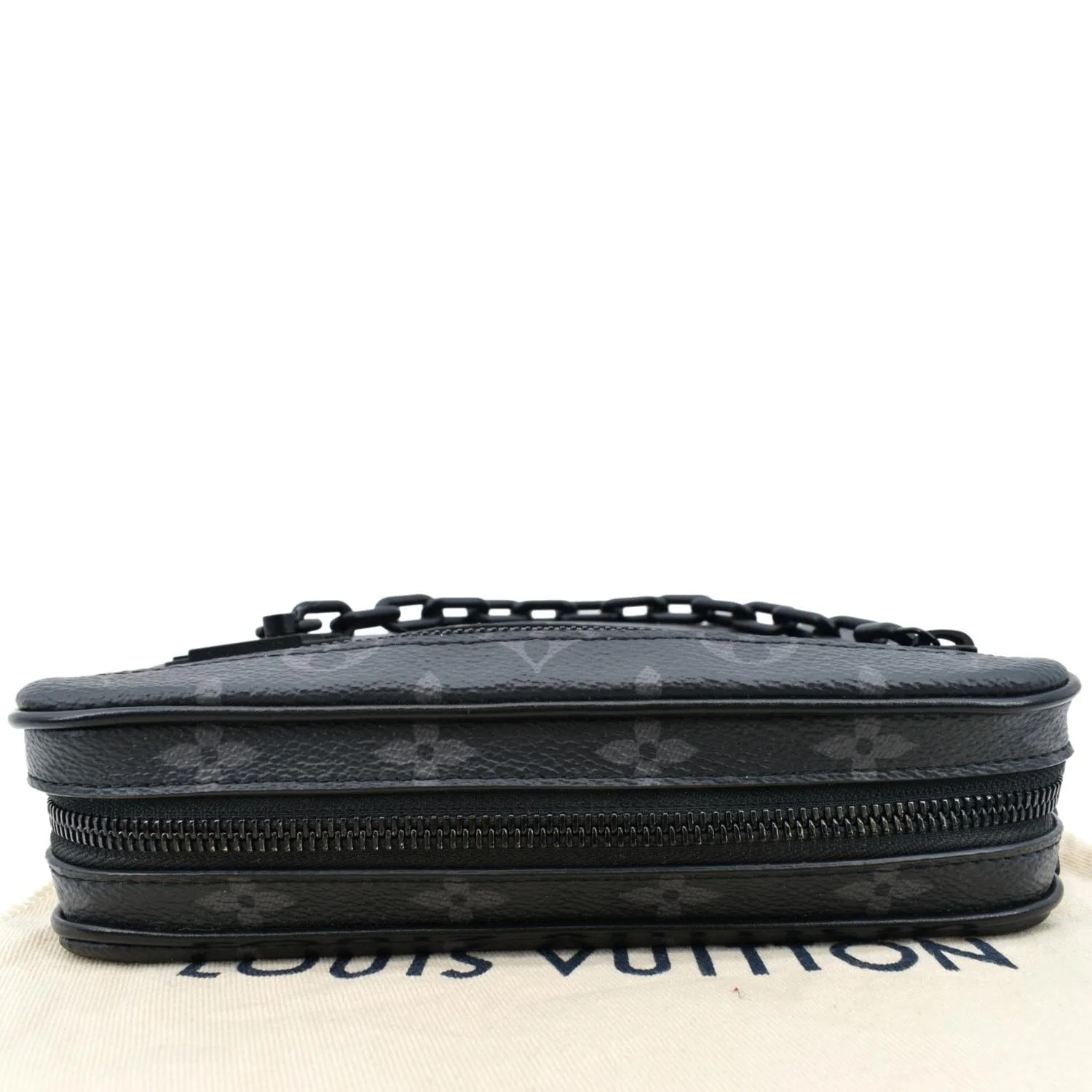 LOUIS VUITTON Volga Monogram Eclipse Pochette Clutch Bag Black - Image 4