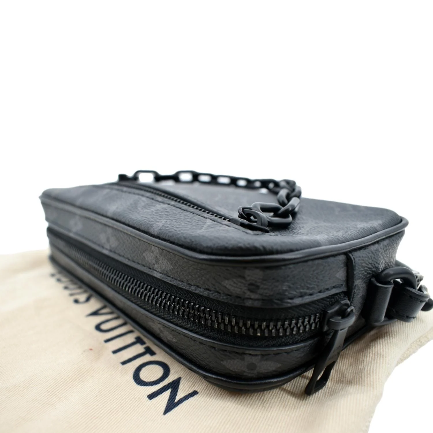 LOUIS VUITTON Volga Monogram Eclipse Pochette Clutch Bag Black - Image 5