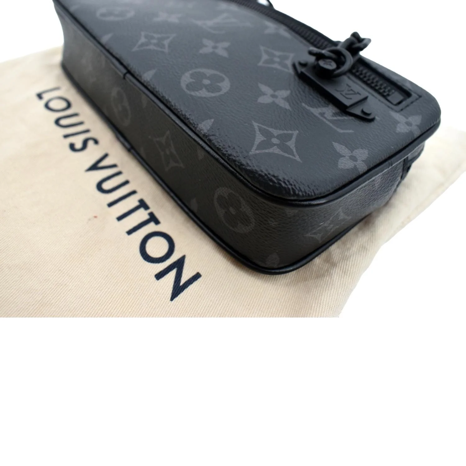 LOUIS VUITTON Volga Monogram Eclipse Pochette Clutch Bag Black - Image 7