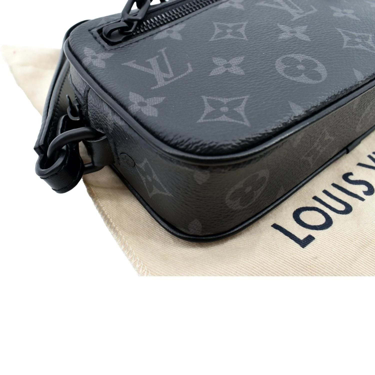 LOUIS VUITTON Volga Monogram Eclipse Pochette Clutch Bag Black - Image 8