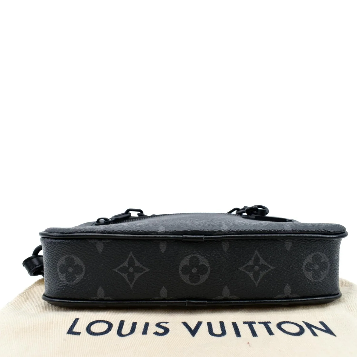 LOUIS VUITTON Volga Monogram Eclipse Pochette Clutch Bag Black - Image 9