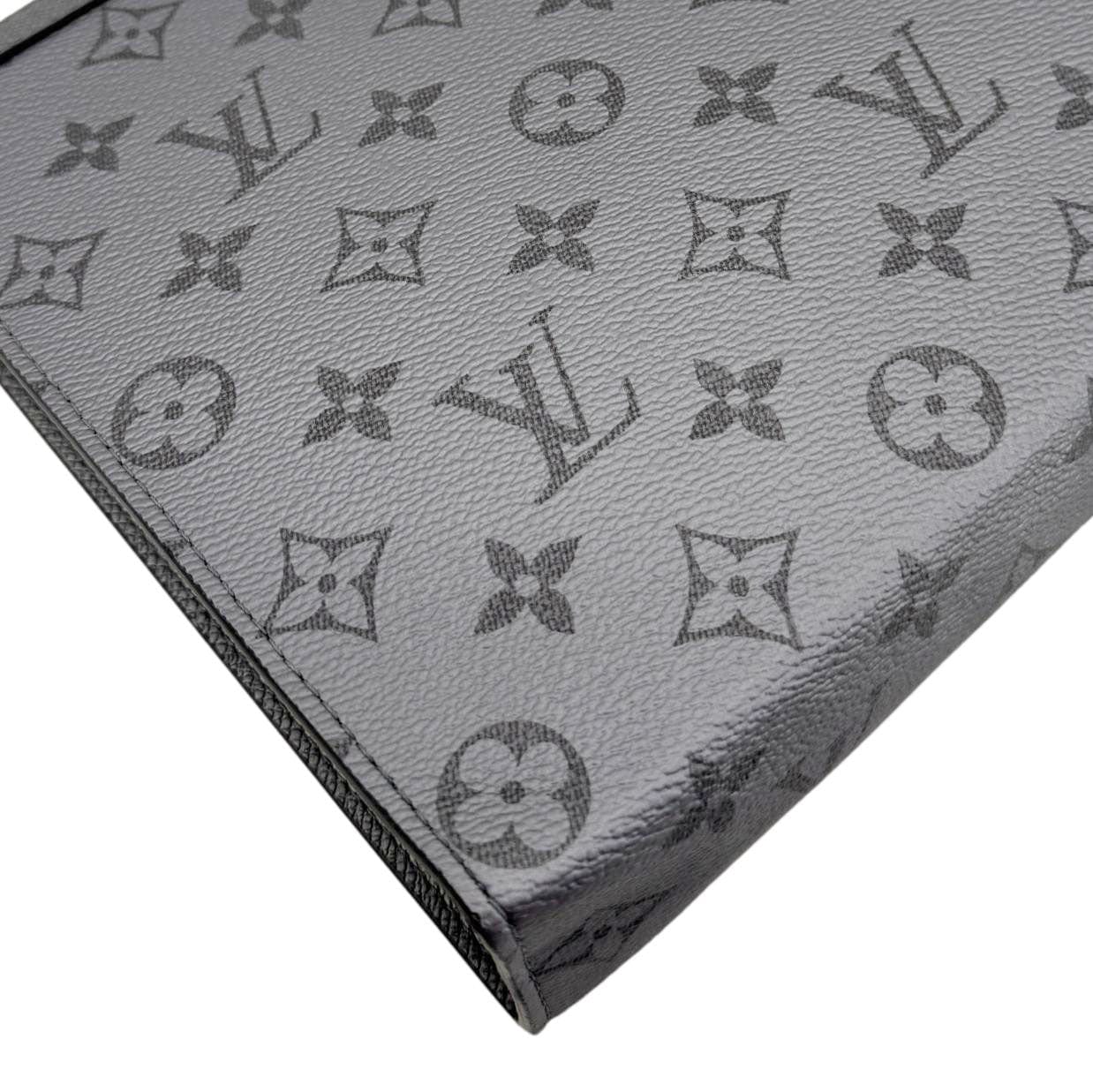 LOUIS VUITTON Voyage MM Monogram Eclipse Pouch Bag Gray - Image 9