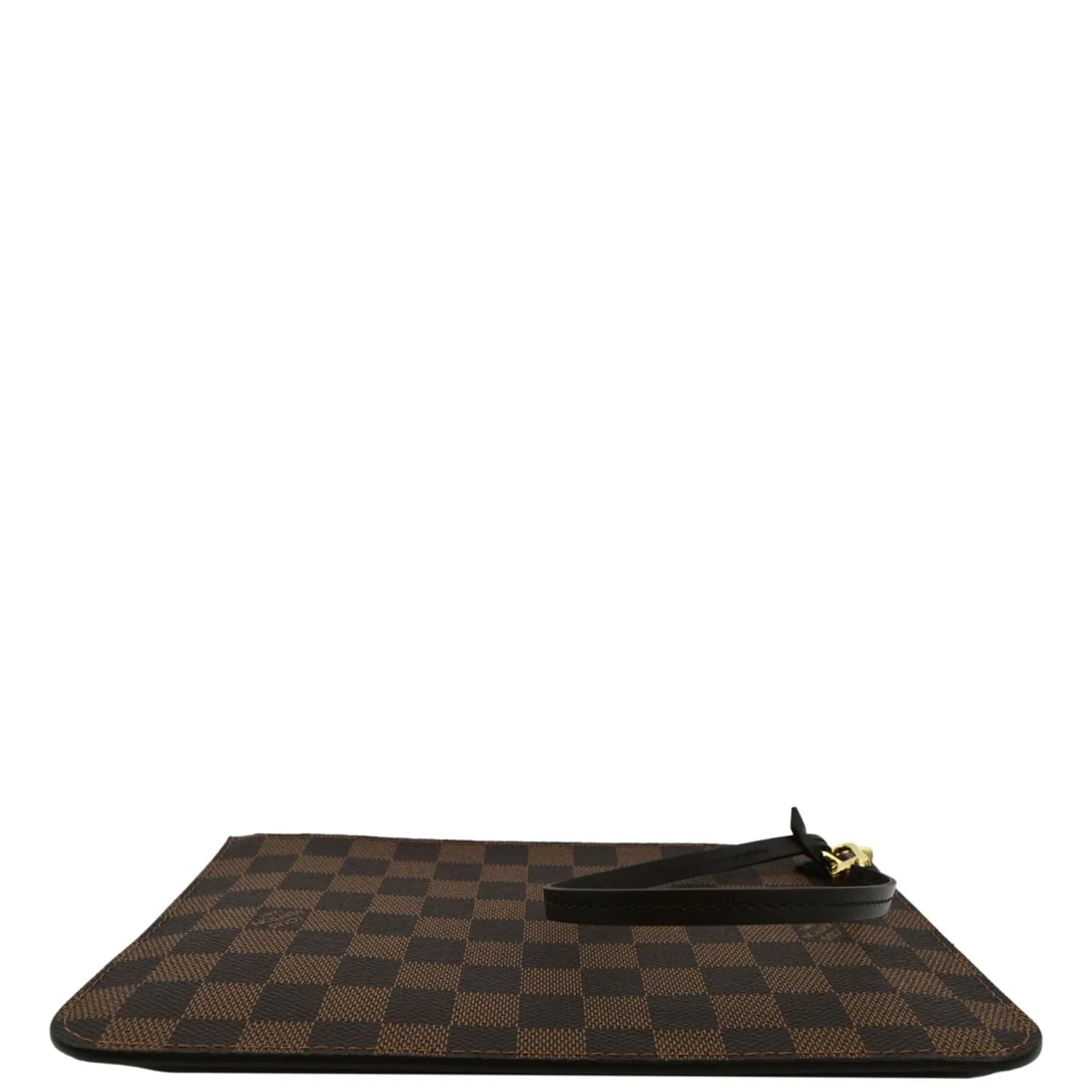 LOUIS VUITTON Neverfull Damier Ebene Pochette Wristlet Pouch Brown - Image 3