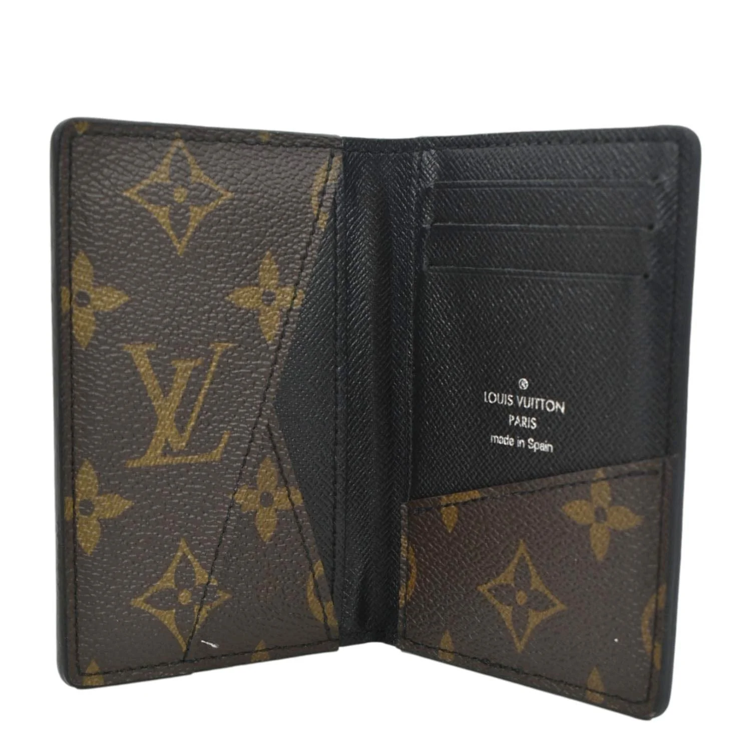 LOUIS VUITTON Pocket Organizer Monogram Canvas Wallet Black/Brown - Image 10