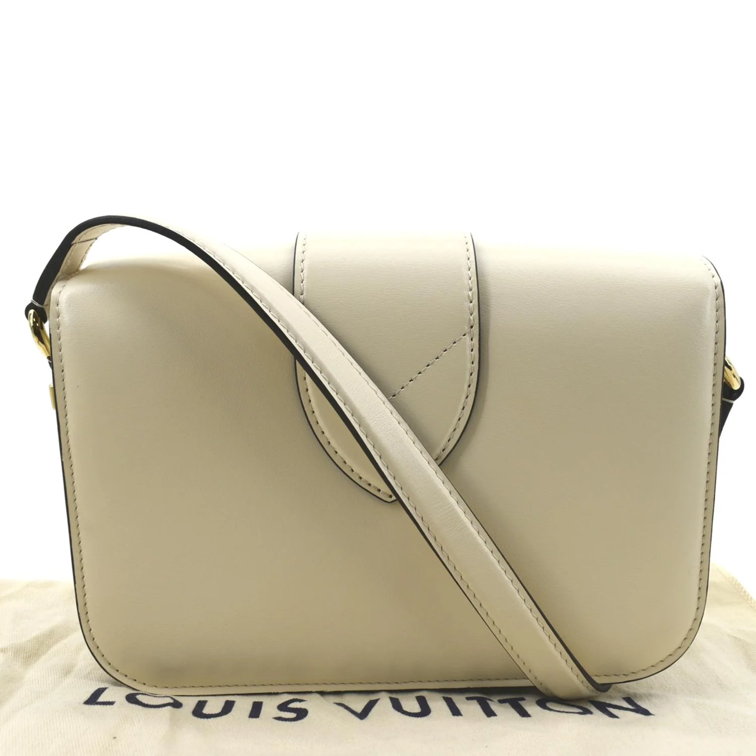 LOUIS VUITTON Pont 9 Calfskin Leather Shoulder Bag Creme - Image 3