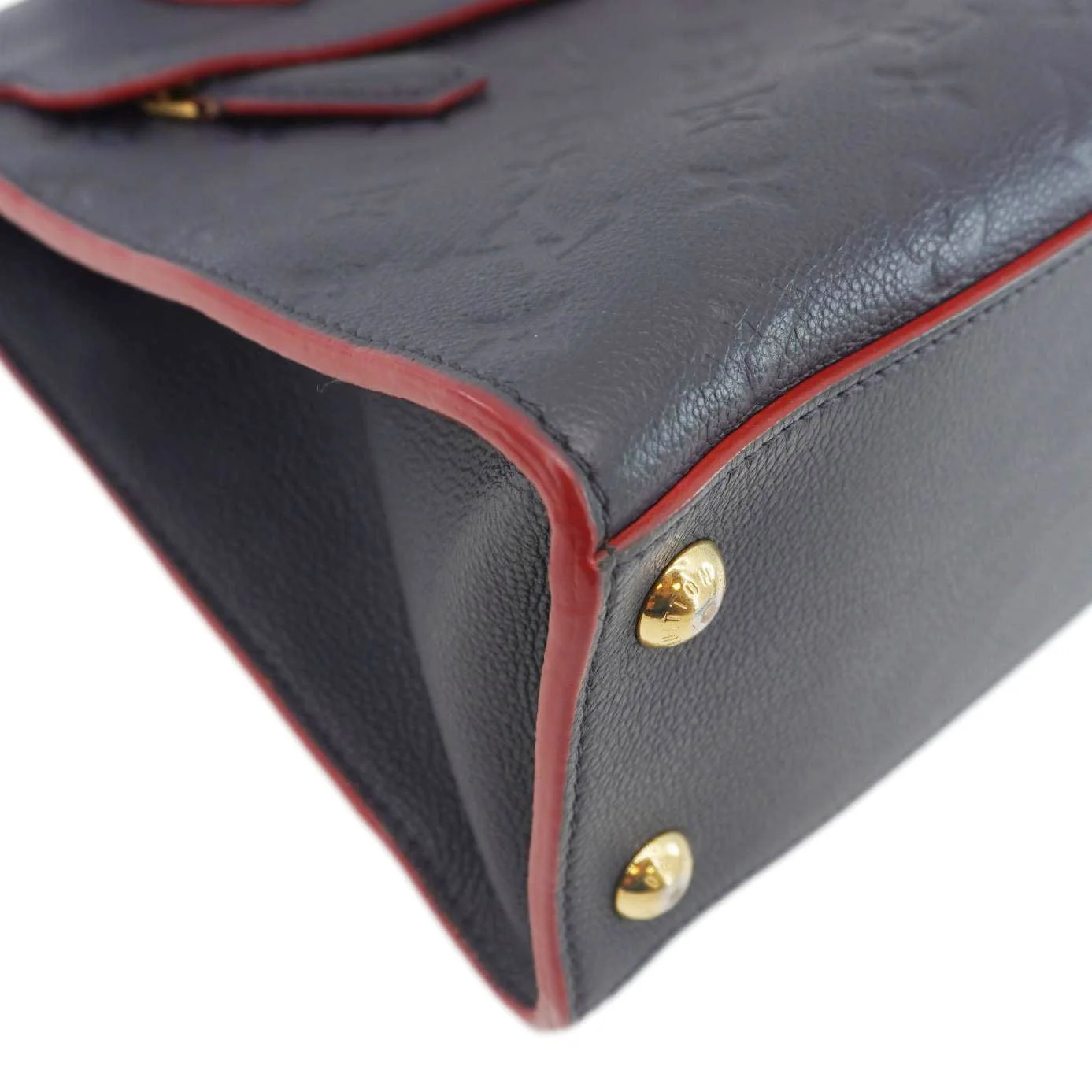 LOUIS VUITTON Pont Neuf MM Empreinte Leather Satchel Bag Marine Rouge - Image 8