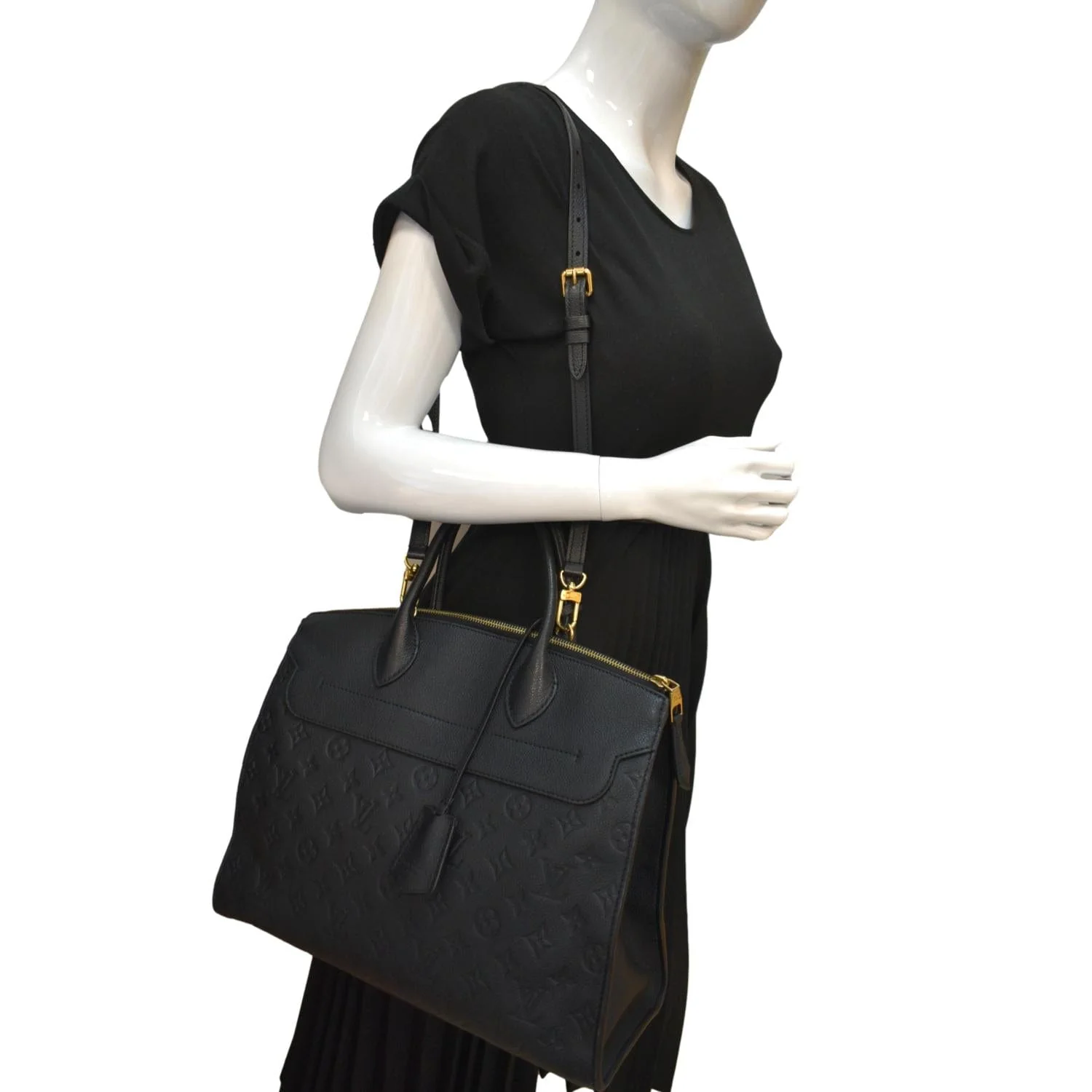 LOUIS VUITTON Pont Neuf Monogram Empreinte Leather Shoulder Bag Black - Image 2