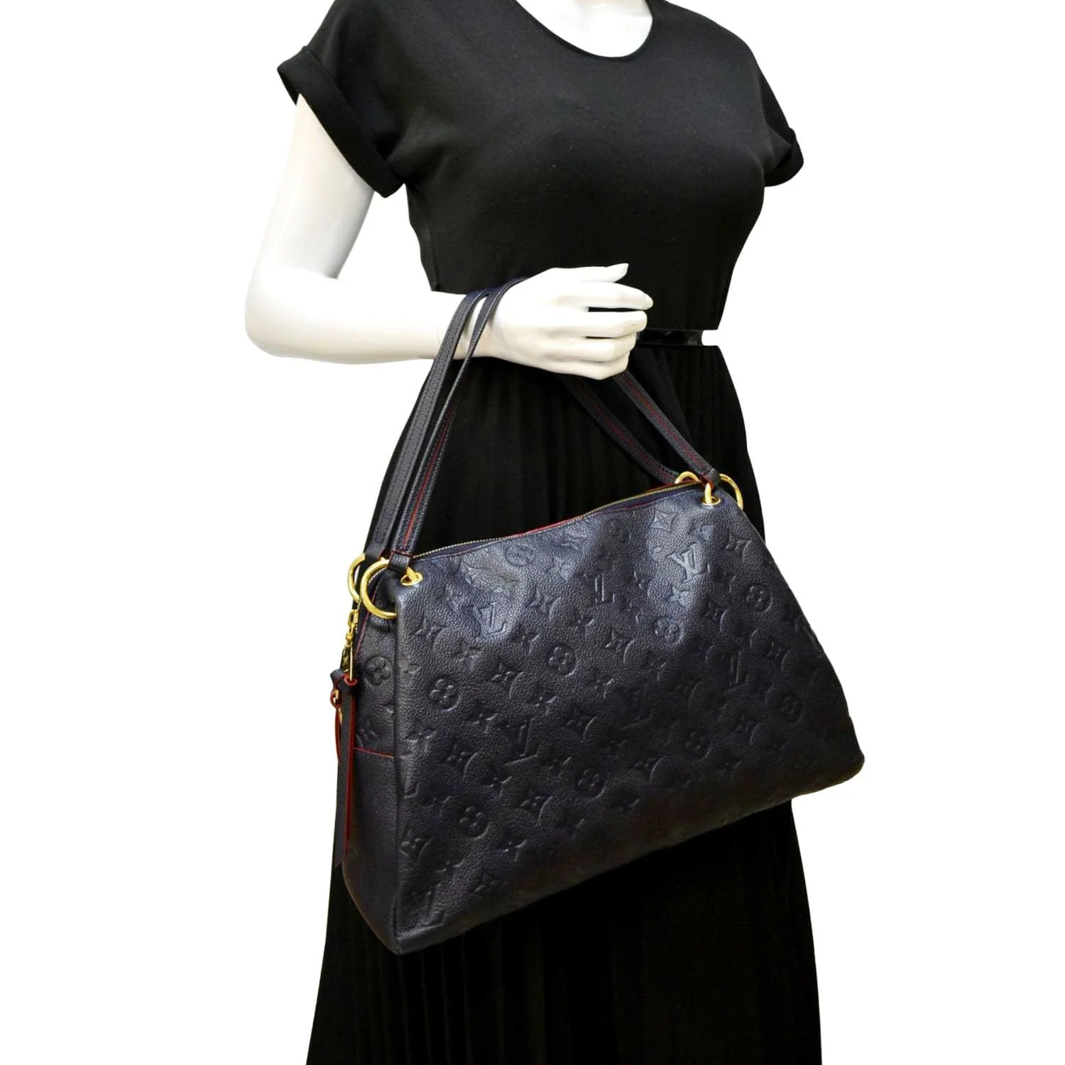 LOUIS VUITTON Ponthieu PM Empreinte Leather Shoulder Bag Navy Blue - Image 2