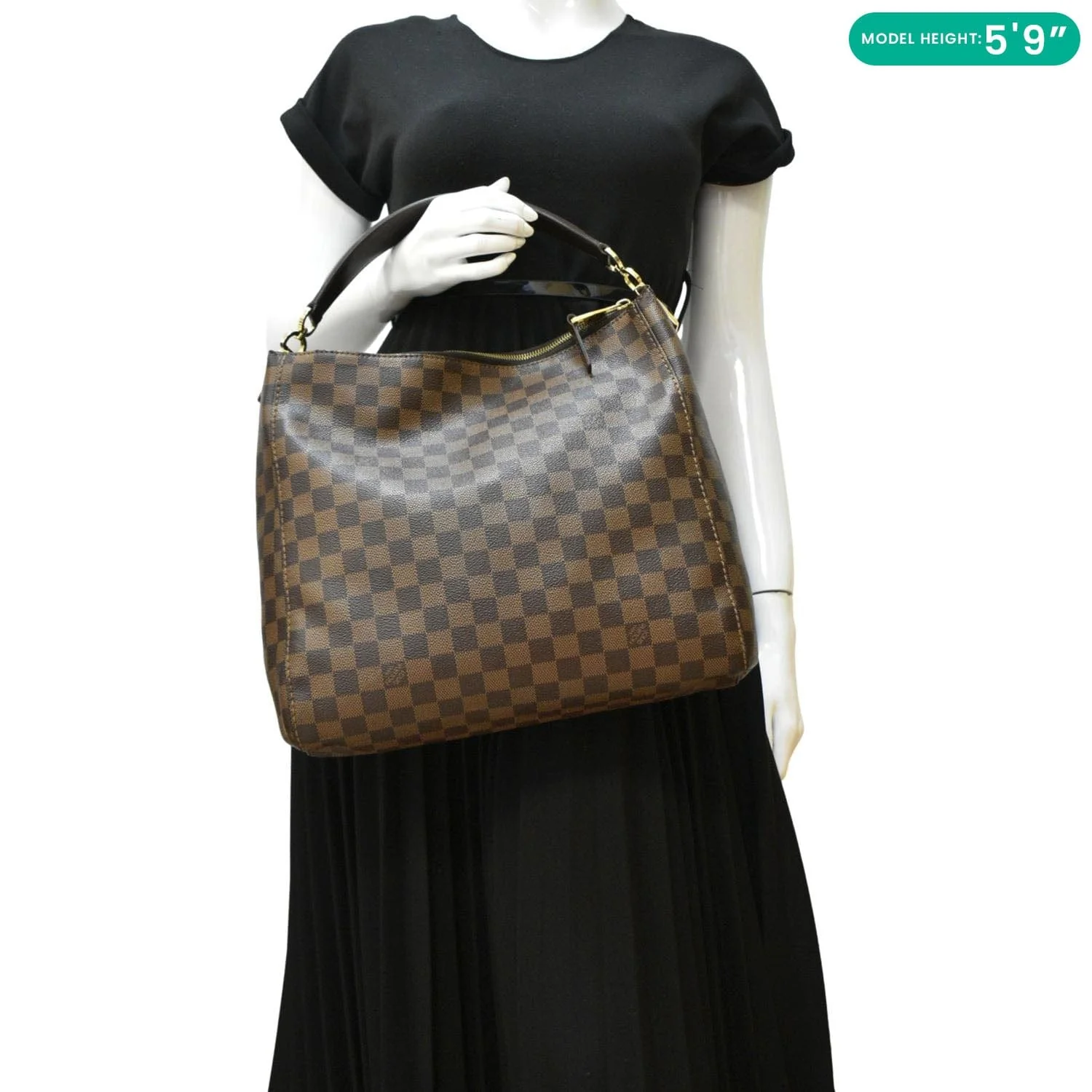LOUIS VUITTON Portobello PM Damier Ebene Shoulder Bag Brown - Image 2