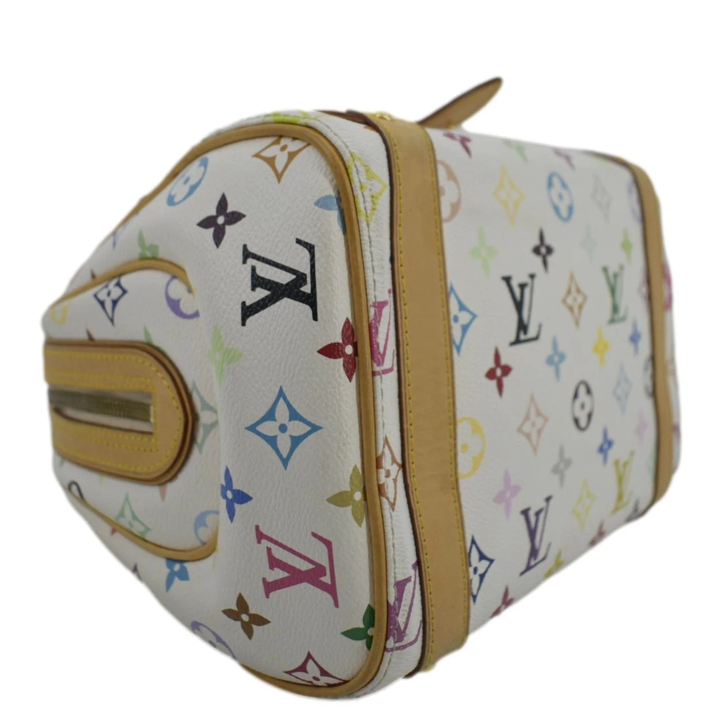LOUIS VUITTON Priscilla Monogram Multicolore Canvas Satchel Bag White - Image 8
