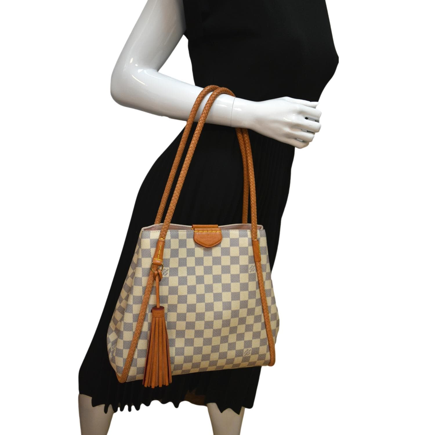 LOUIS VUITTON Propriano Damier Azur Tote Shoulder Bag White - Image 2