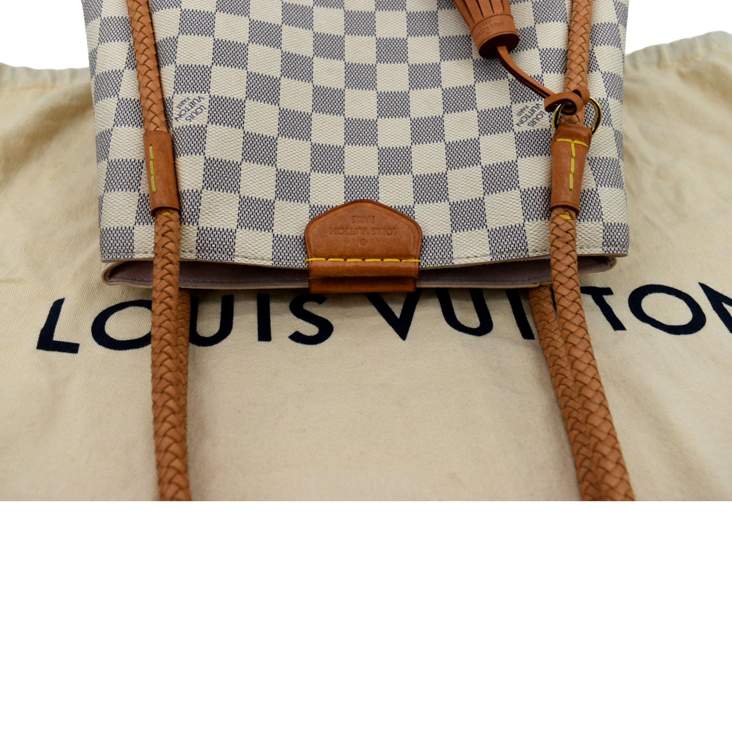 LOUIS VUITTON Propriano Damier Azur Tote Shoulder Bag White - Image 4