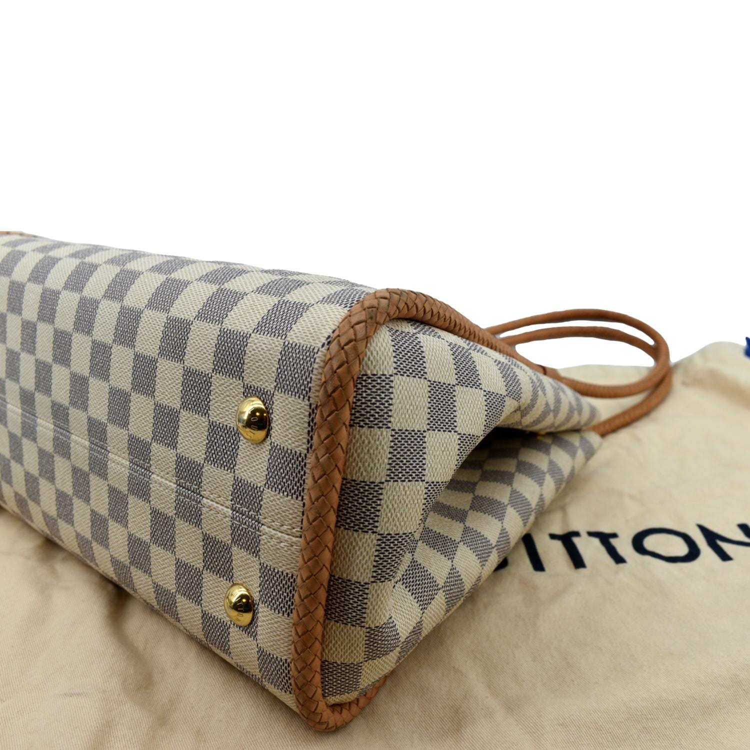 LOUIS VUITTON Propriano Damier Azur Tote Shoulder Bag White - Image 8