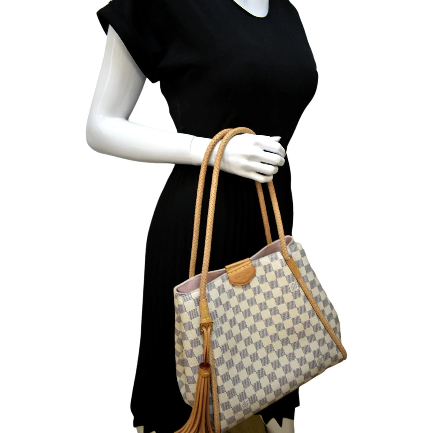 LOUIS VUITTON Propriano Damier Azur Tote Shoulder Bag White - Image 2