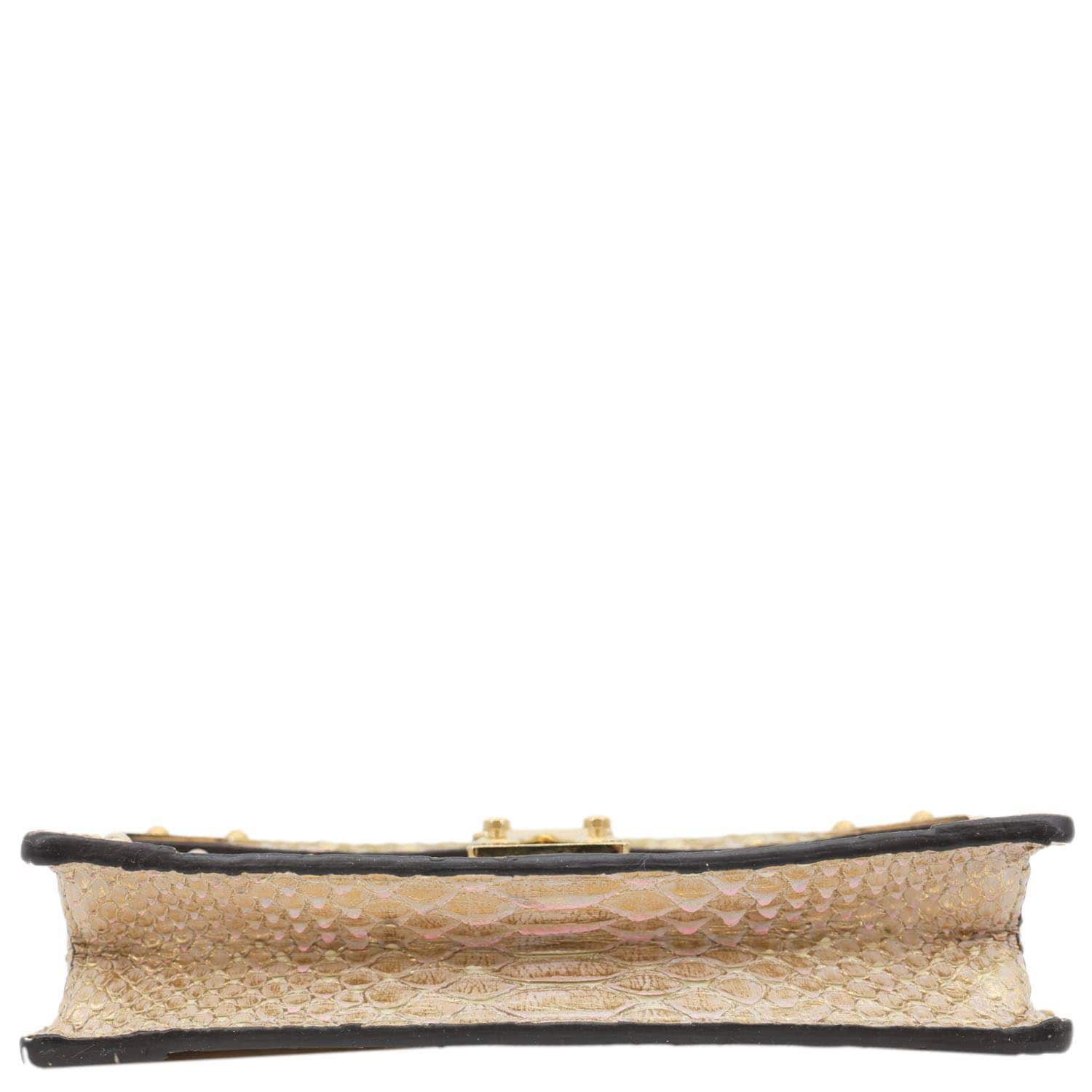 LOUIS VUITTON Trunk Python Leather Chain Wallet Shoulder Bag Pink - Image 9