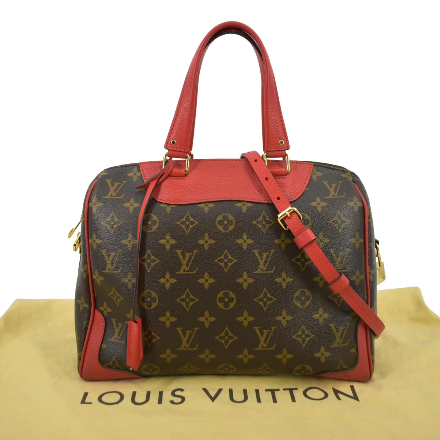 LOUIS VUITTON Retiro NM Monogram Canvas 2Way Shoulder Bag Red - Image 3