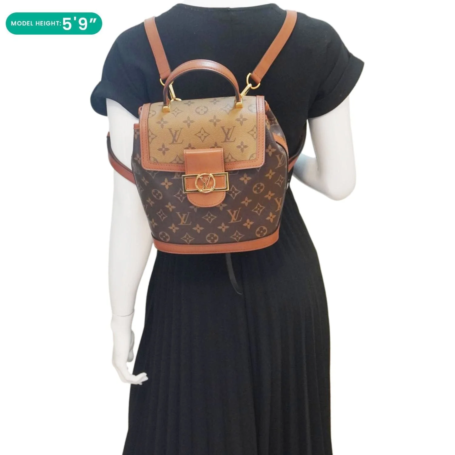 LOUIS VUITTON Dauphine PM Monogram Reverse Canvas Backpack Brown - Image 2