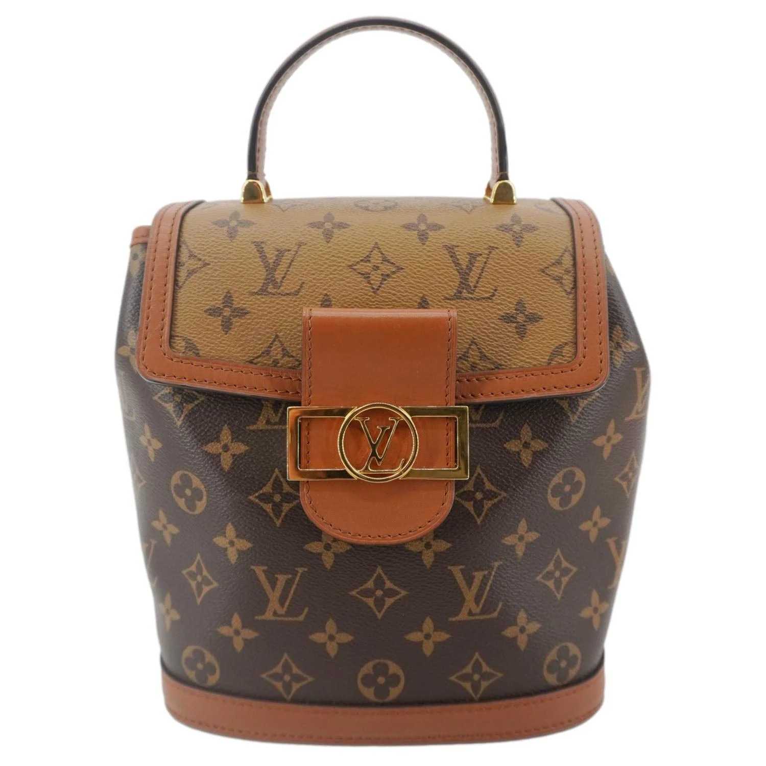 LOUIS VUITTON Dauphine PM Monogram Reverse Canvas Backpack Brown - Image 5