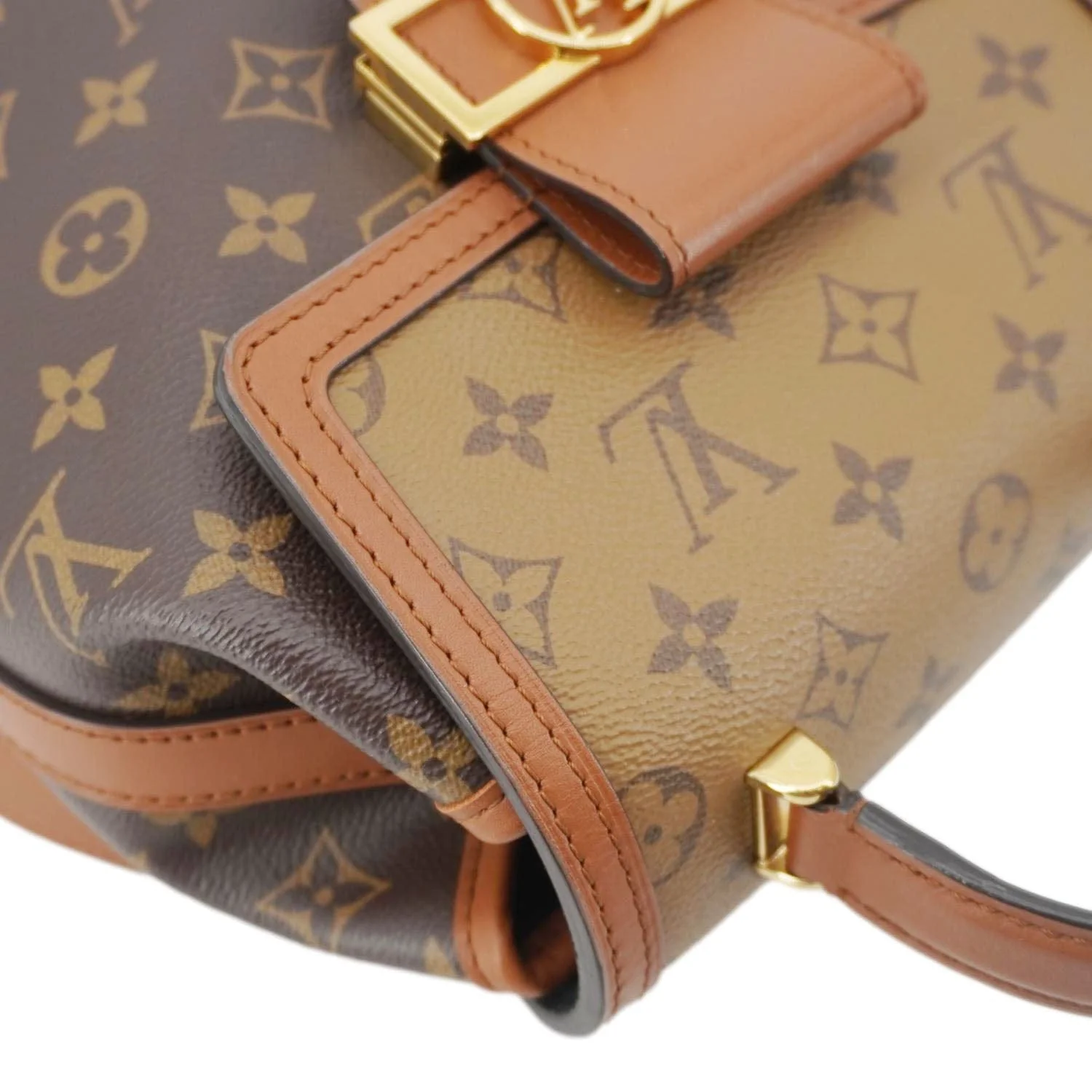 LOUIS VUITTON Dauphine PM Monogram Reverse Canvas Backpack Brown - Image 7