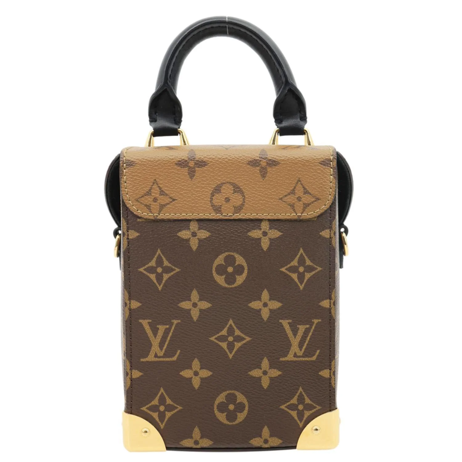 LOUIS VUITTON Camera Box Reverse Monogram Canvas Satchel Bag Brown - Image 4