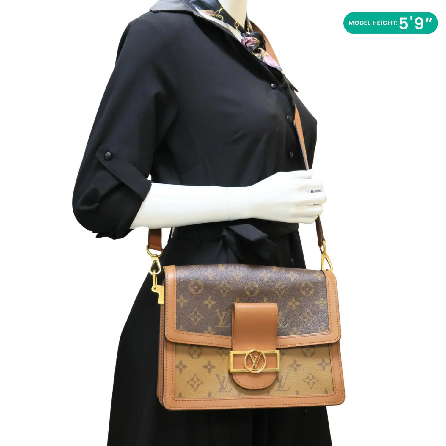 LOUIS VUITTON Dauphine MM Monogram Reverse Canvas Shoulder Bag Brown - Image 2