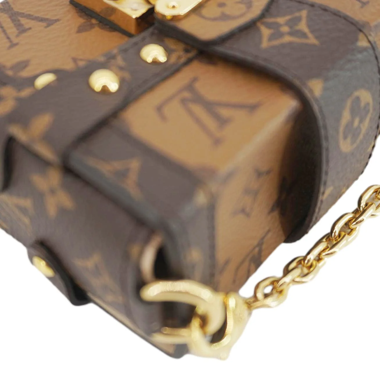 LOUIS VUITTON Essential Trunk NM Reverse Monogram Canvas Crossbody Bag Brown - Image 8