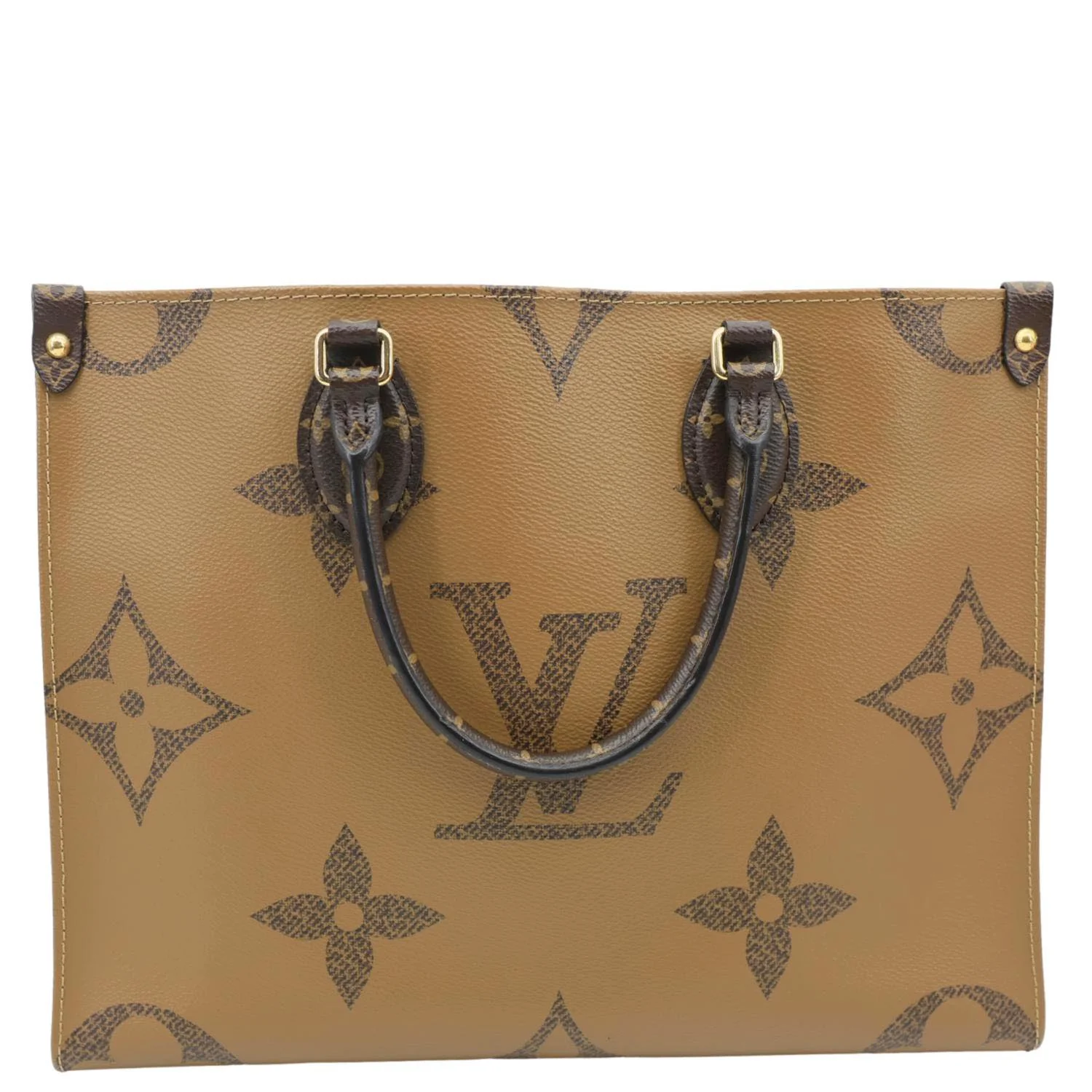 LOUIS VUITTON Onthego MM Giant Monogram Reverse Canvas Tote Bag Brown - Image 10