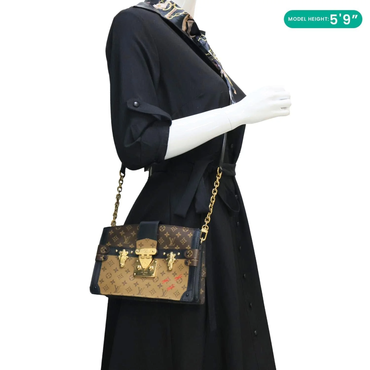 LOUIS VUITTON Trunk Clutch Reverse Monogram Crossbody Bag Brown - Image 2