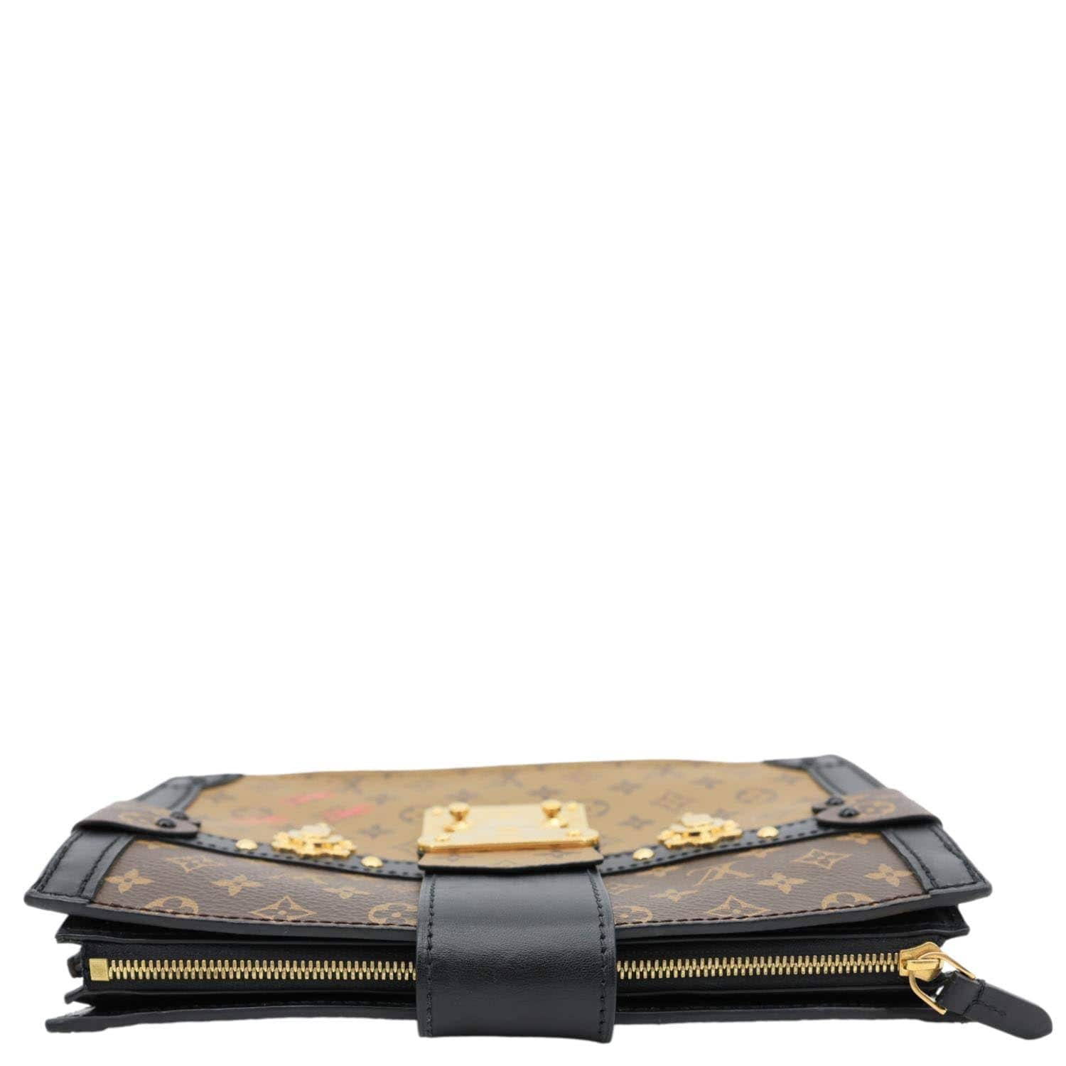 LOUIS VUITTON Trunk Clutch Reverse Monogram Crossbody Bag Brown - Image 5