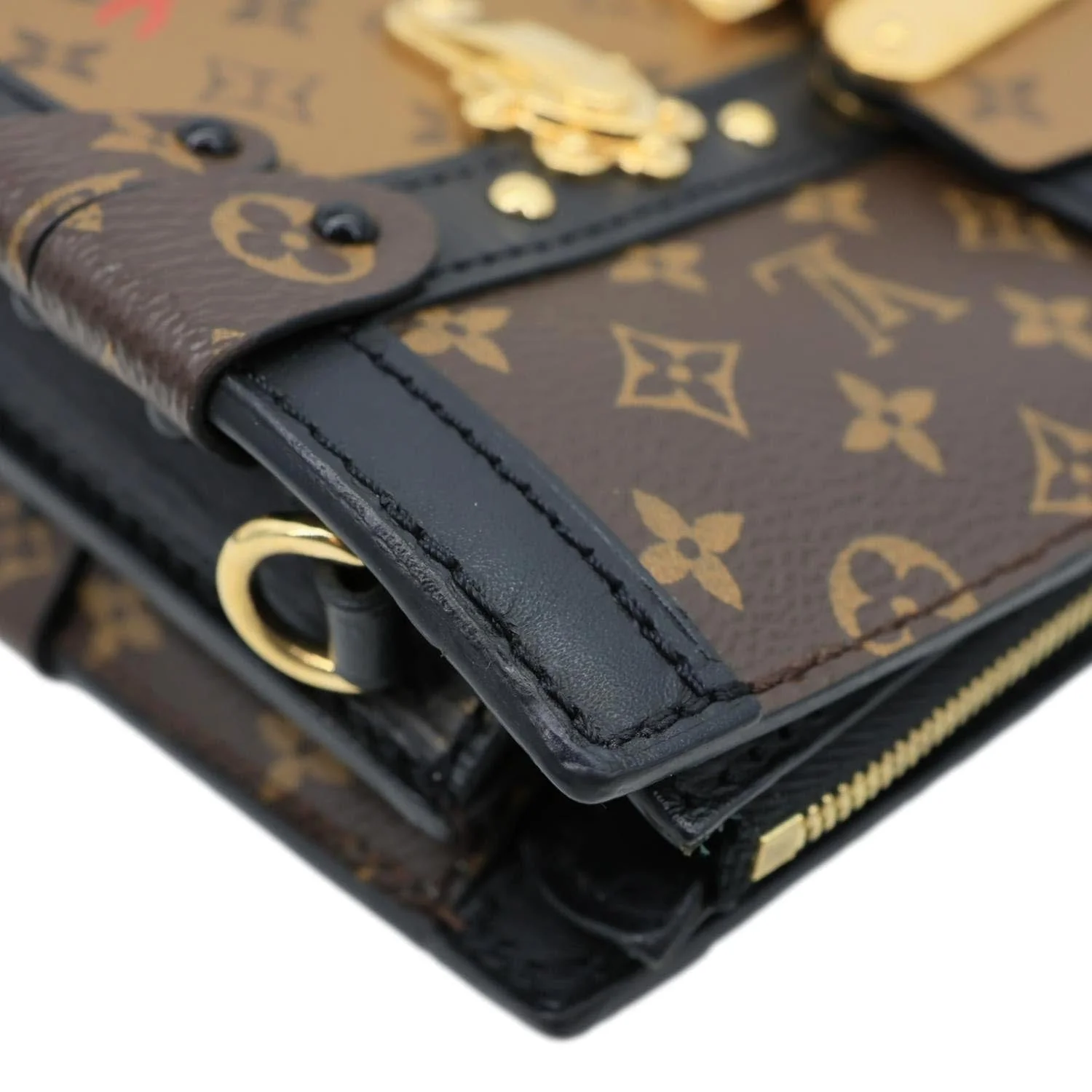 LOUIS VUITTON Trunk Clutch Reverse Monogram Crossbody Bag Brown - Image 6