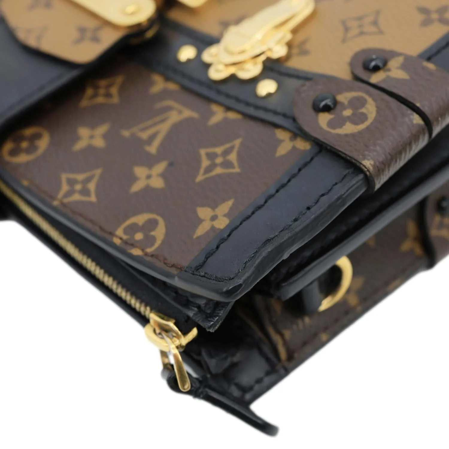 LOUIS VUITTON Trunk Clutch Reverse Monogram Crossbody Bag Brown - Image 8