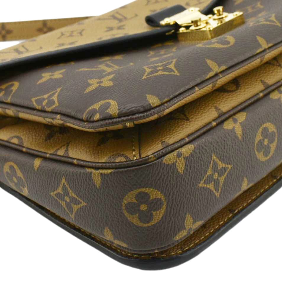 LOUIS VUITTON Metis Pochette Reverse Monogram Canvas Crossbody Bag Brown - Image 9