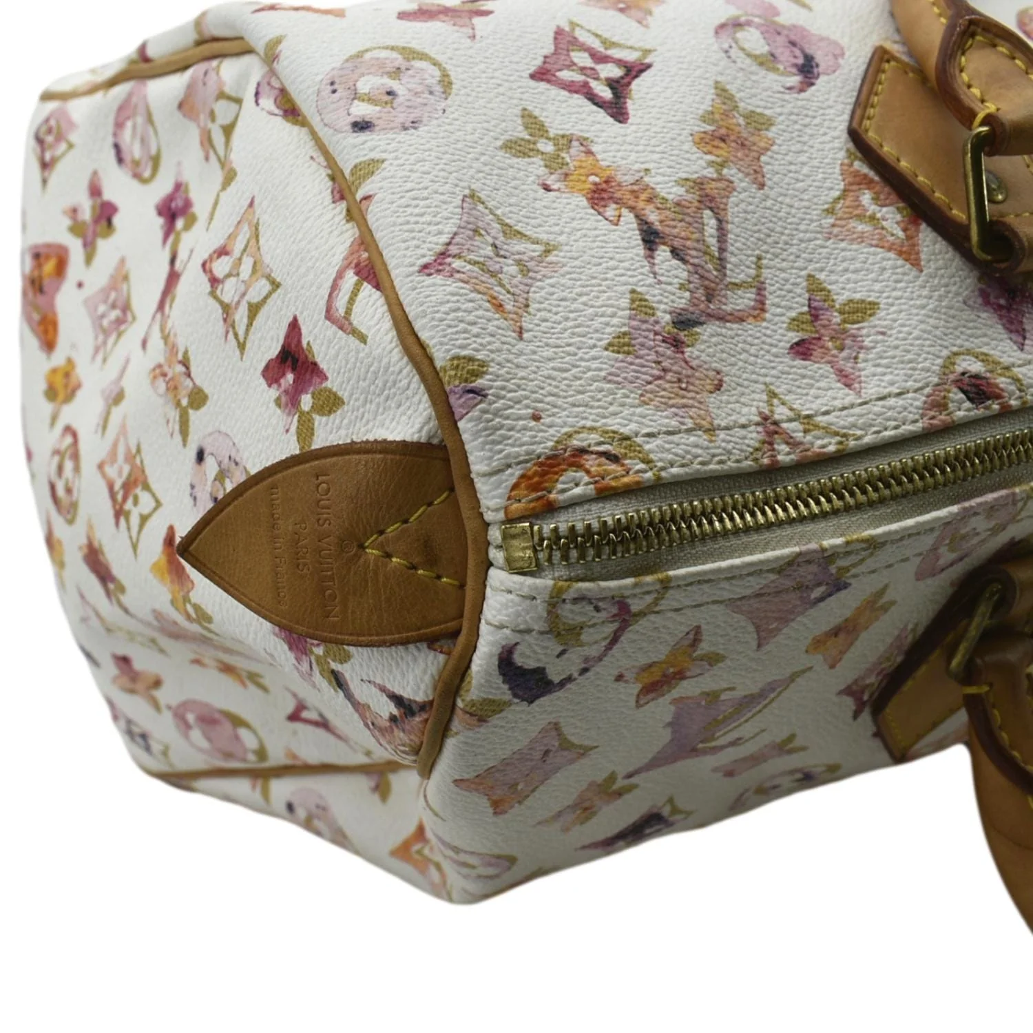 LOUIS VUITTON Richard Prince Watercolor Aquarelle Speedy 35 Monogram Satchel Bag Multicolor - Image 5