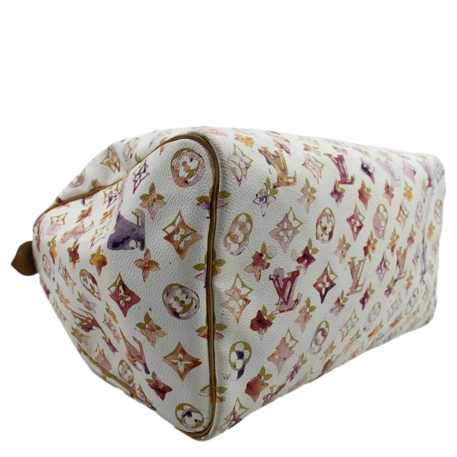 LOUIS VUITTON Richard Prince Watercolor Aquarelle Speedy 35 Monogram Satchel Bag Multicolor - Image 7