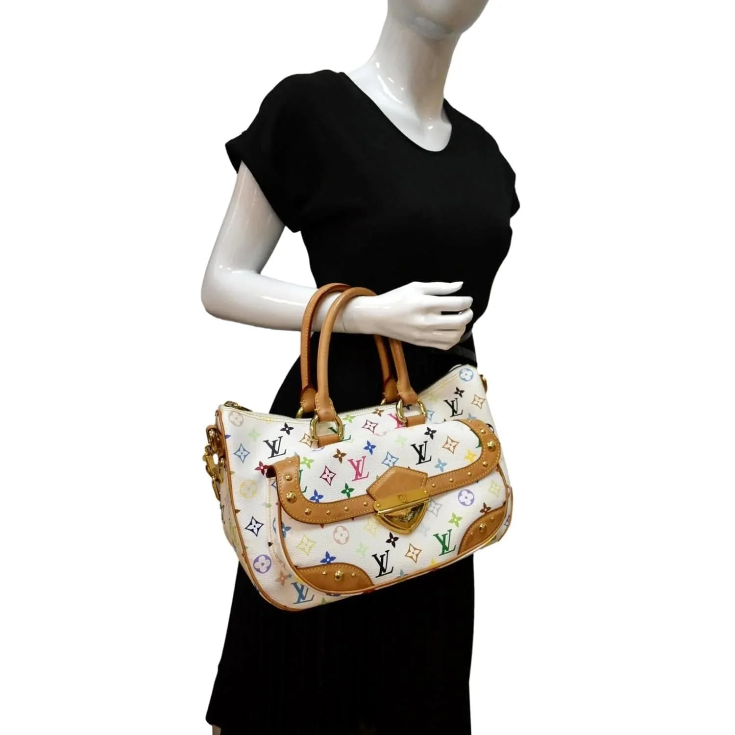 LOUIS VUITTON Rita Multicolor Monogram Shoulder Bag White - Image 2
