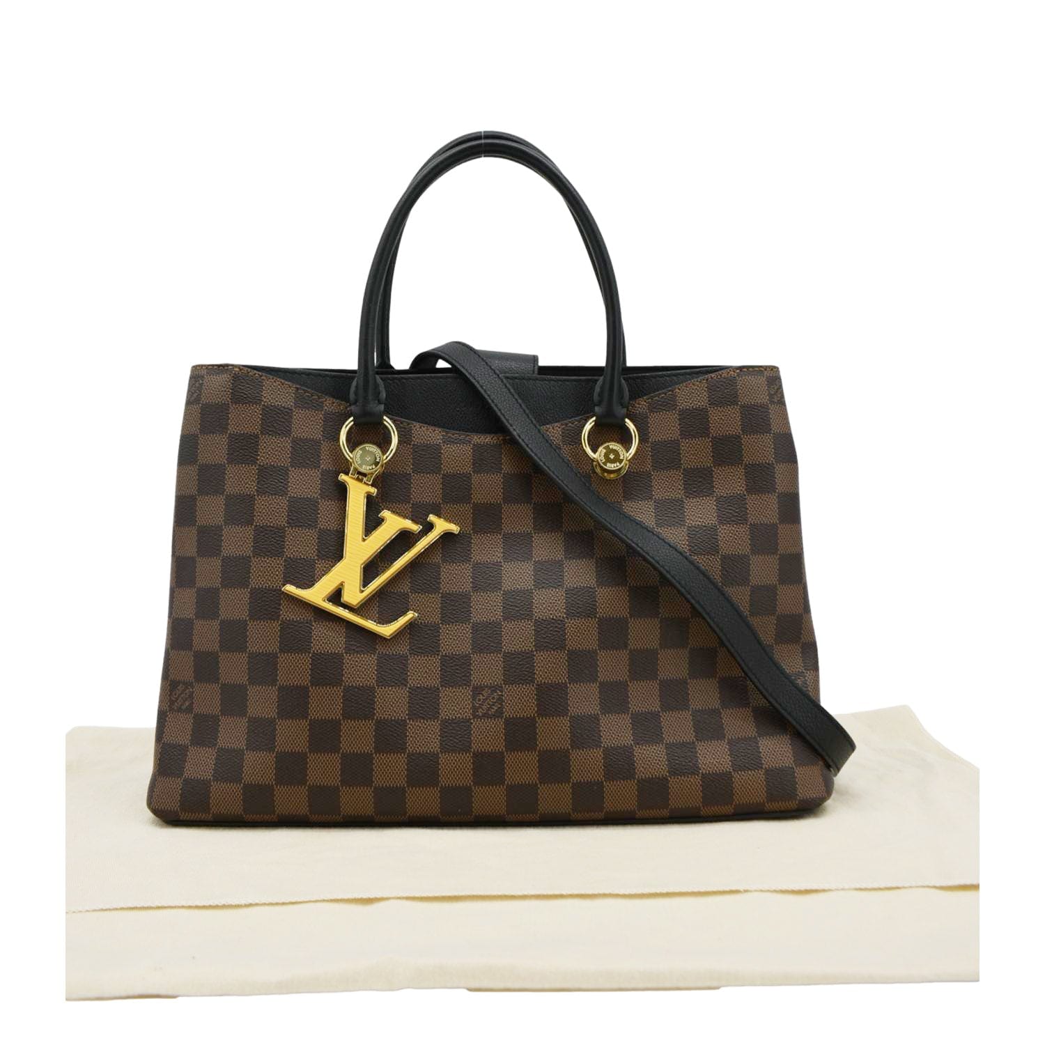 LOUIS VUITTON LV Riverside Damier Ebene Shoulder Bag Black - Image 3