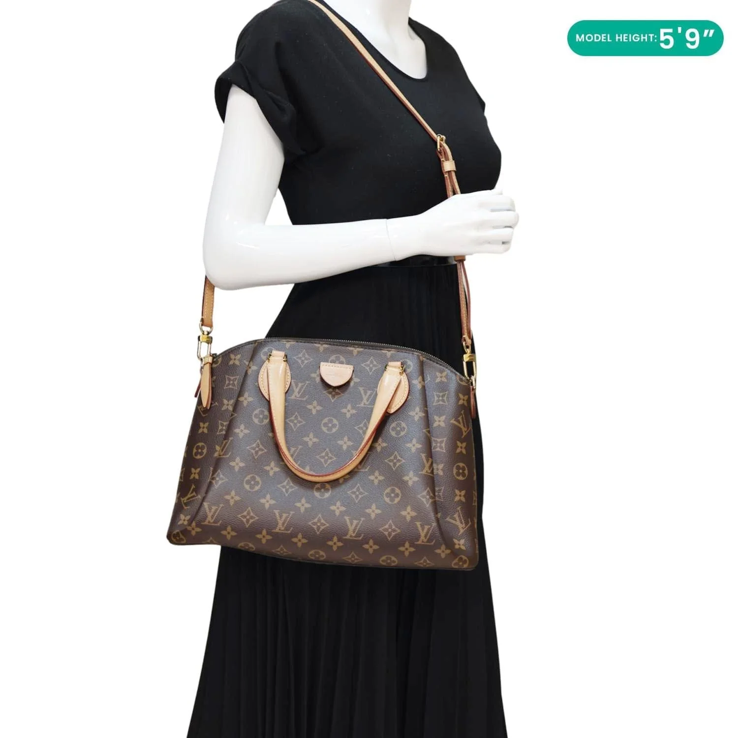 LOUIS VUITTON Rivoli MM Monogram Canvas Shoulder Bag Brown - Image 2