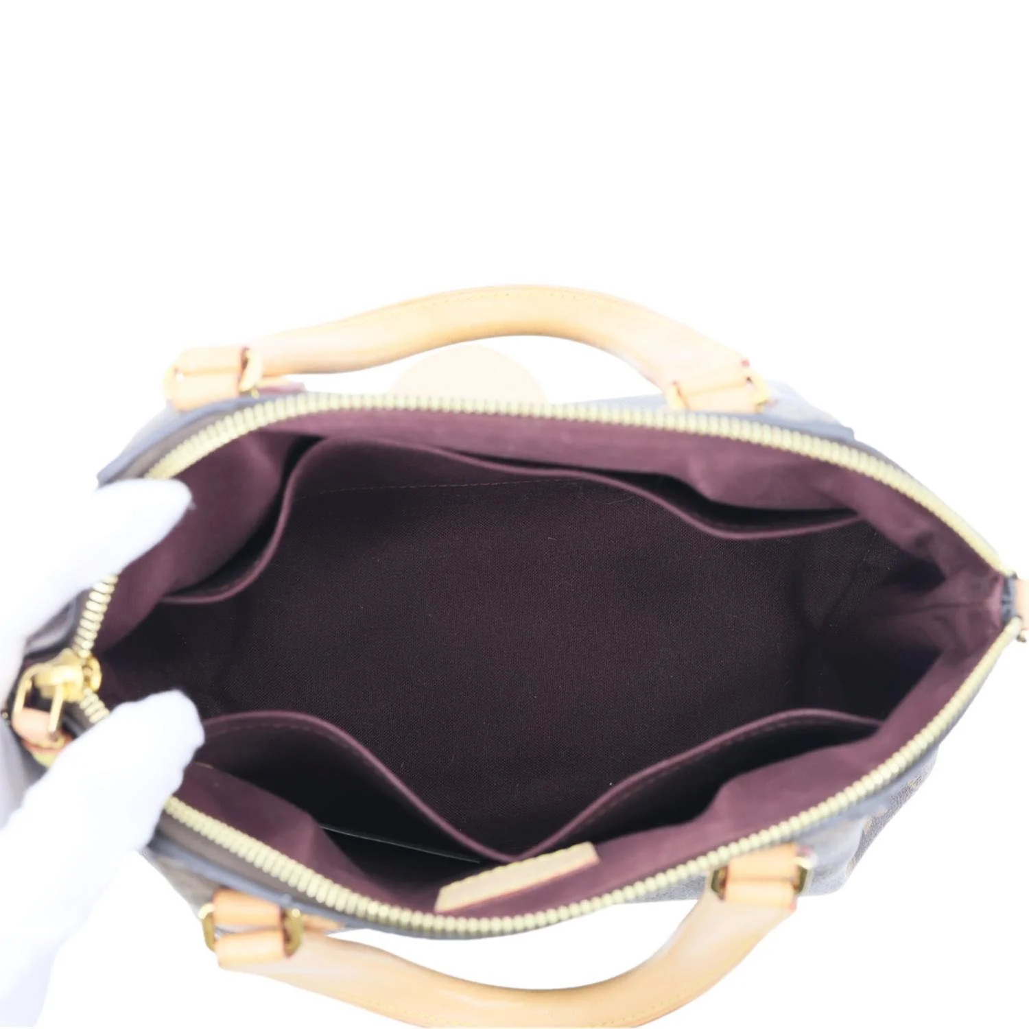LOUIS VUITTON Rivoli PM Monogram Canvas Satchel Bag Brown - Image 9