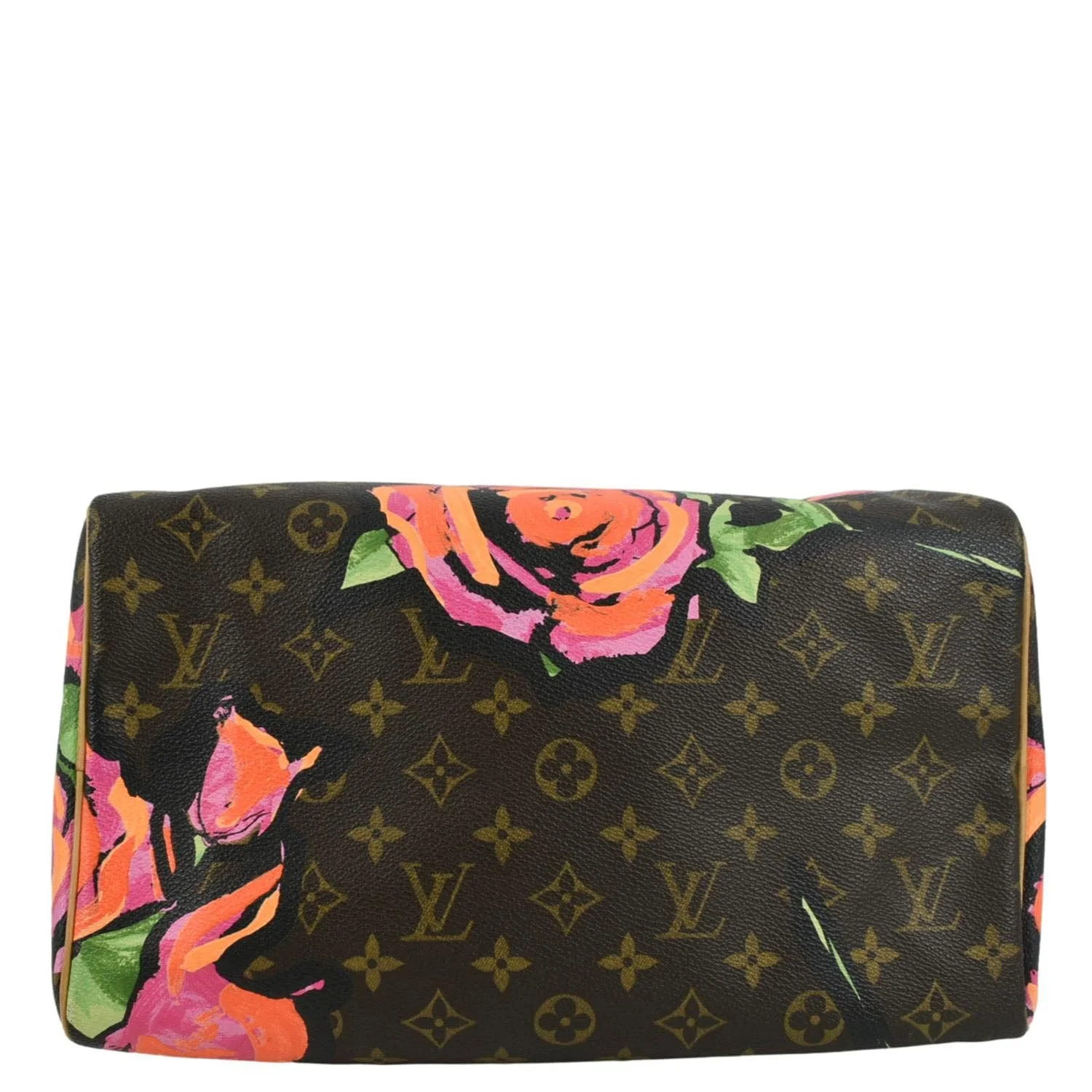 LOUIS VUITTON Roses Speedy 30 Monogram Canvas Satchel Bag Brown - Image 9