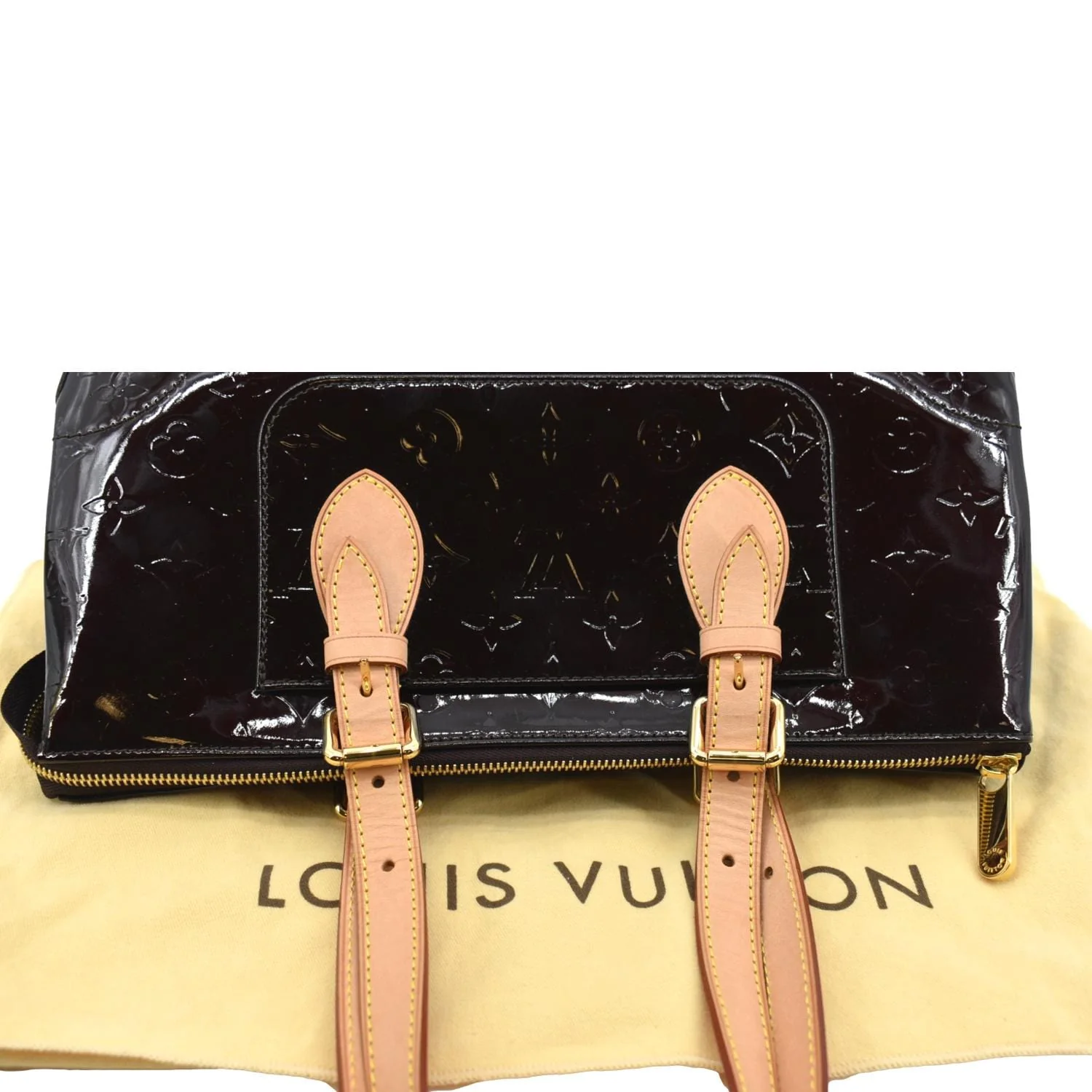 LOUIS VUITTON Rosewood Monogram Vernis Shoulder Bag Amarante - Image 4