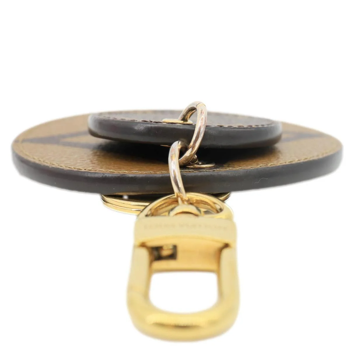 LOUIS VUITTON Reverse Monogram Canvas Round Charm Key Holder Brown - Image 4