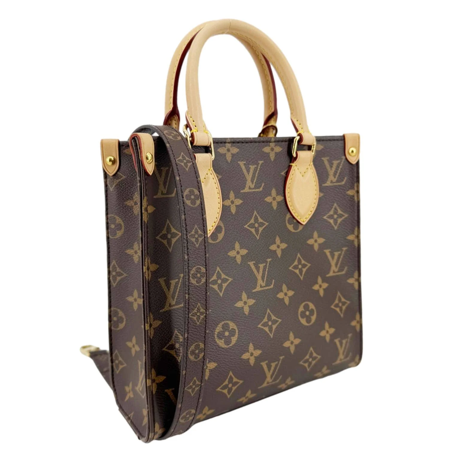 LOUIS VUITTON Sac Plat BB Monogram Canvas Crossbody Bag Brown - Image 6