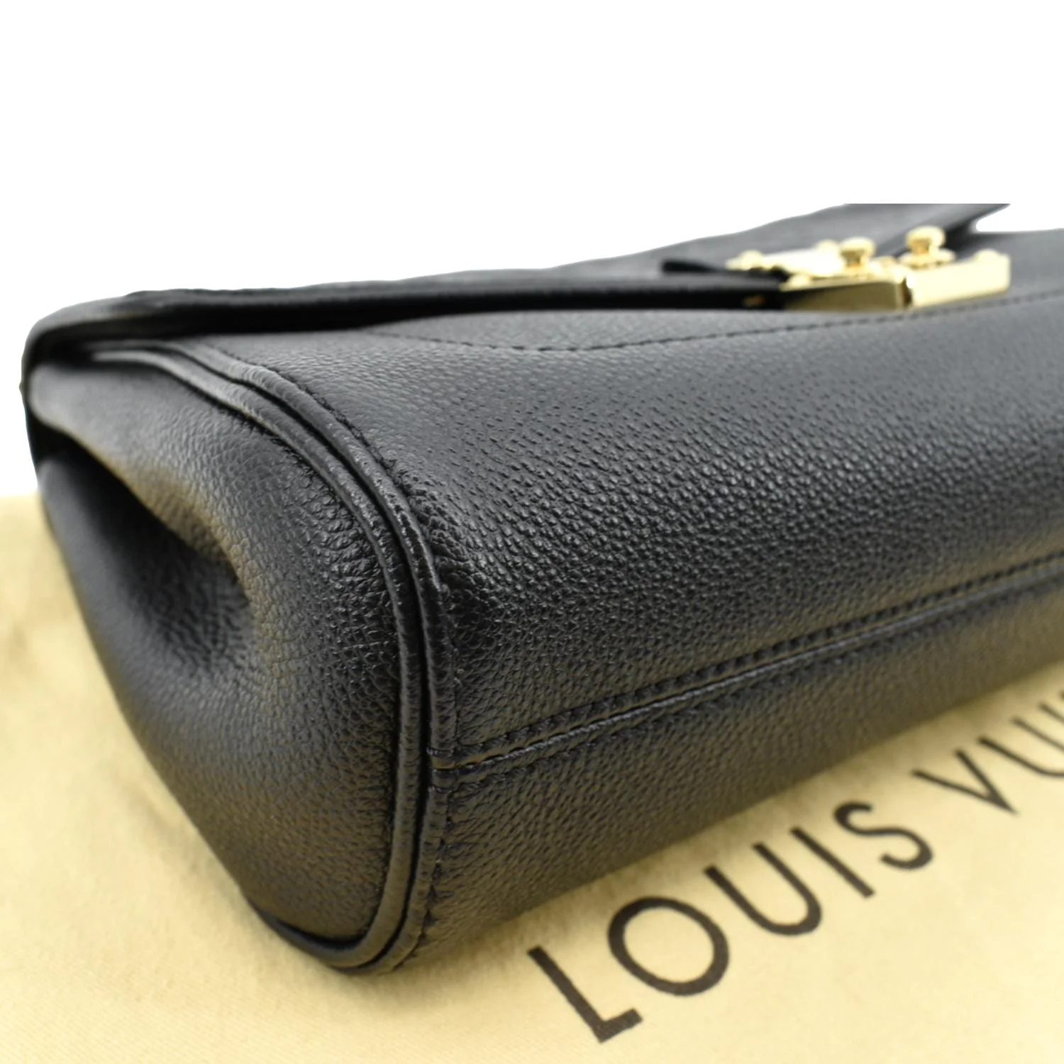 LOUIS VUITTON Saint Germain MM Monogram Empreinte Leather Shoulder Bag Black - Image 8