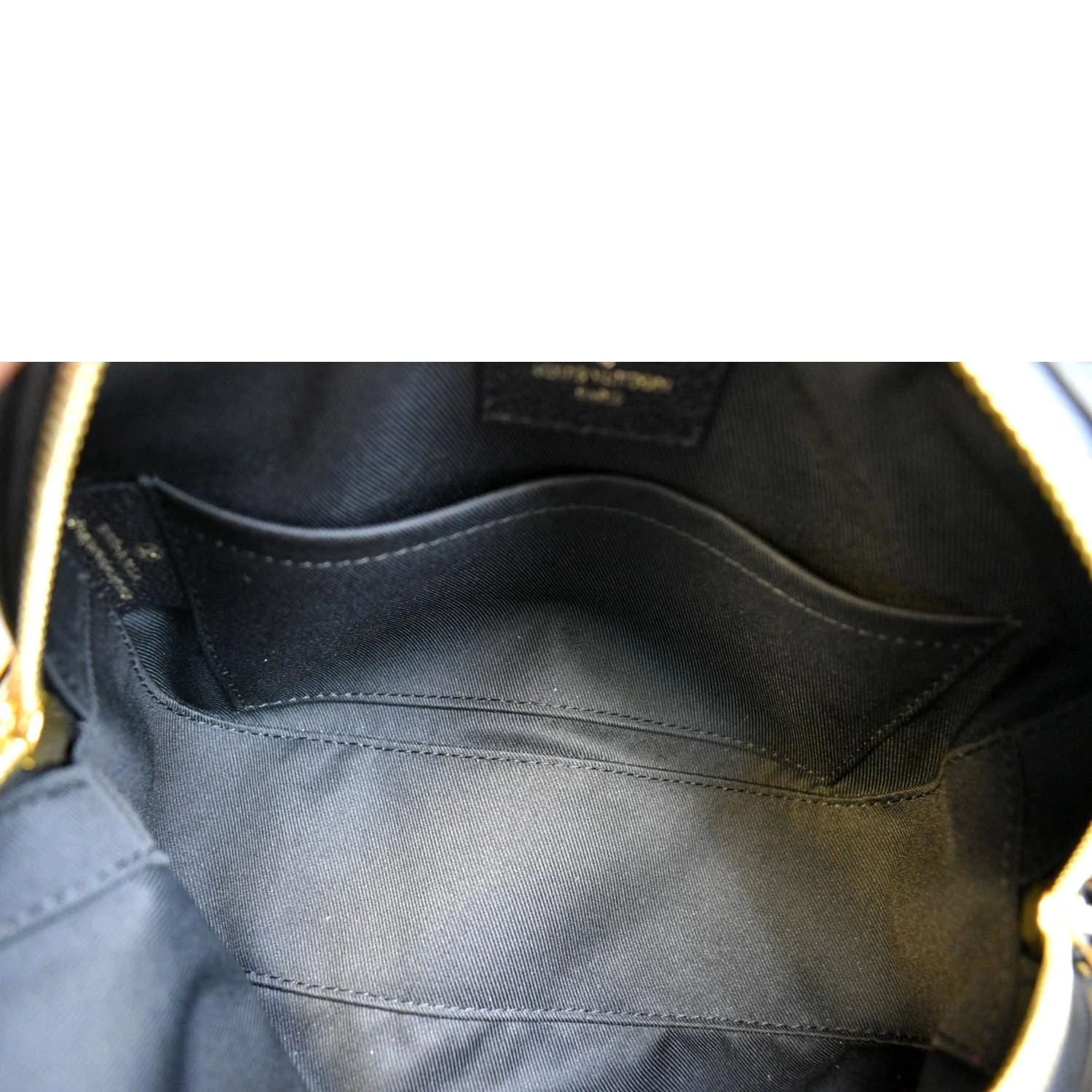 LOUIS VUITTON Saintonge Monogram Empreinte Leather Crossbody Bag Black - Image 10