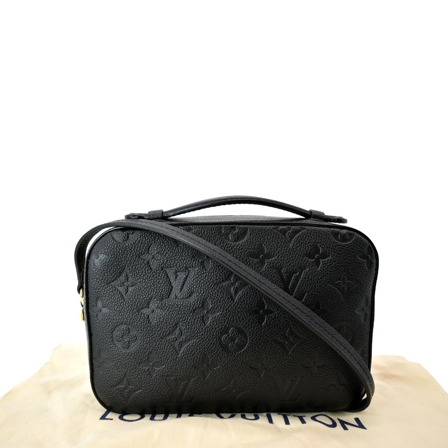 LOUIS VUITTON Saintonge Monogram Empreinte Leather Crossbody Bag Black - Image 3