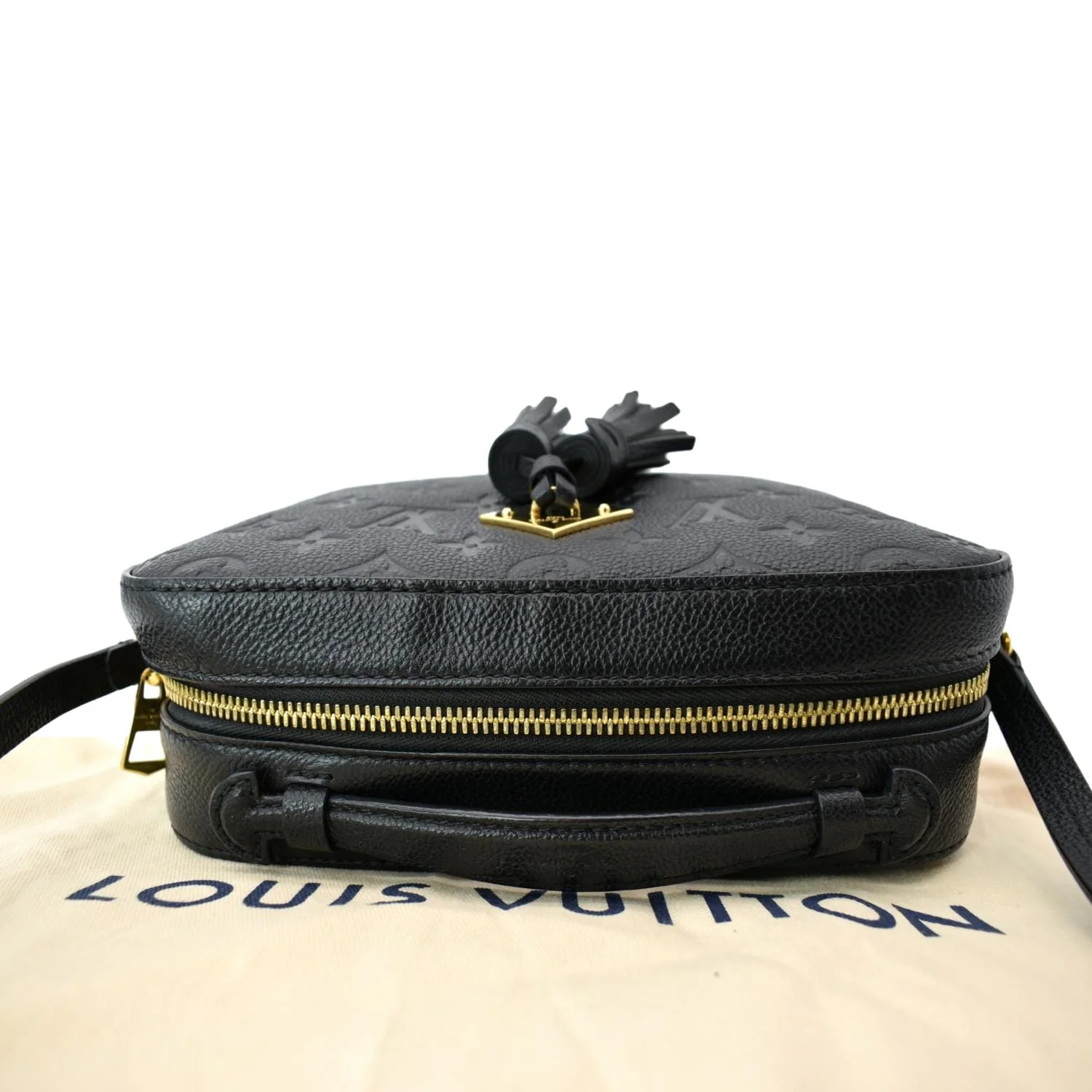 LOUIS VUITTON Saintonge Monogram Empreinte Leather Crossbody Bag Black - Image 4