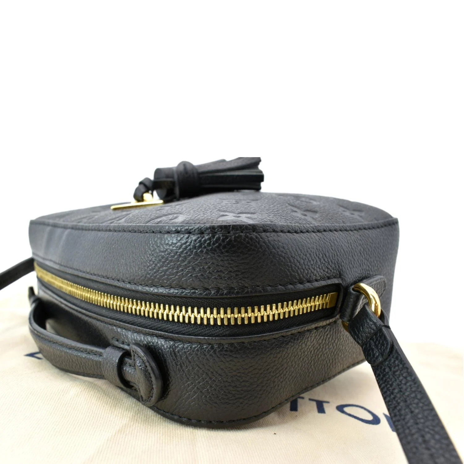 LOUIS VUITTON Saintonge Monogram Empreinte Leather Crossbody Bag Black - Image 5