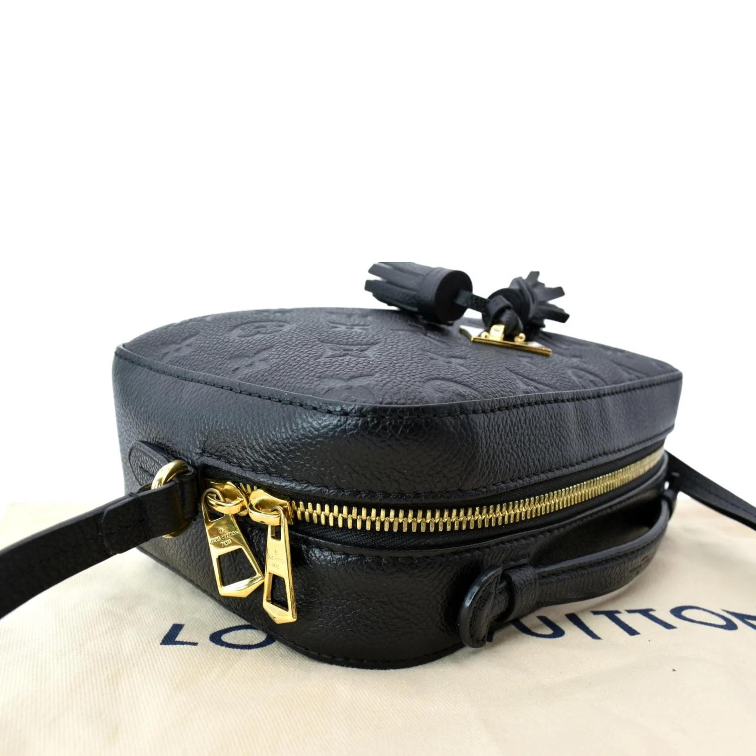 LOUIS VUITTON Saintonge Monogram Empreinte Leather Crossbody Bag Black - Image 6
